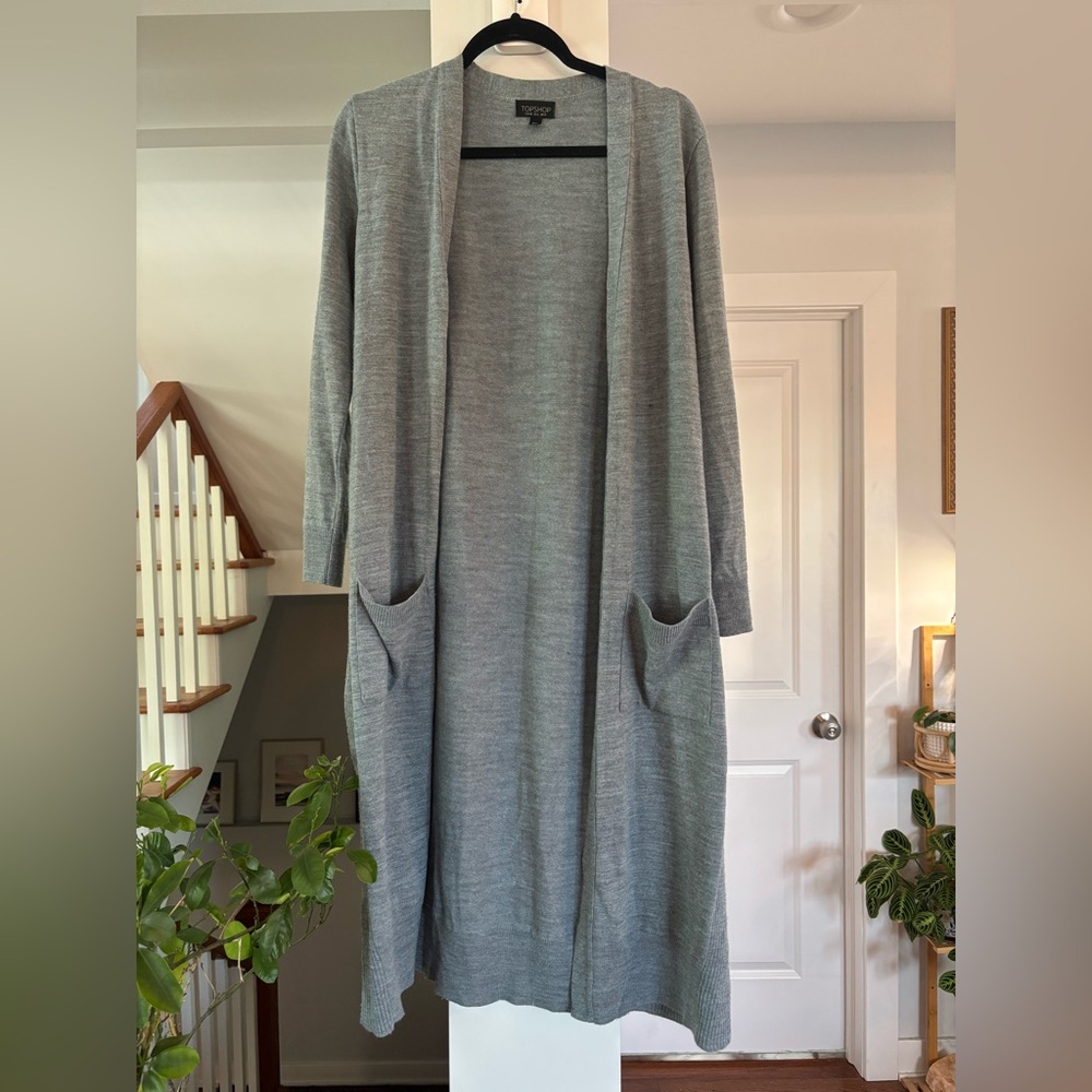 Topshop Light Gray Knit Cardigan